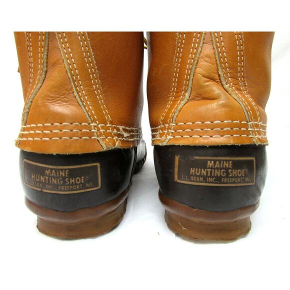 Vintage LL Bean Maine hunting shoe women's size 7 brown duck boots - Picture 7 of 12